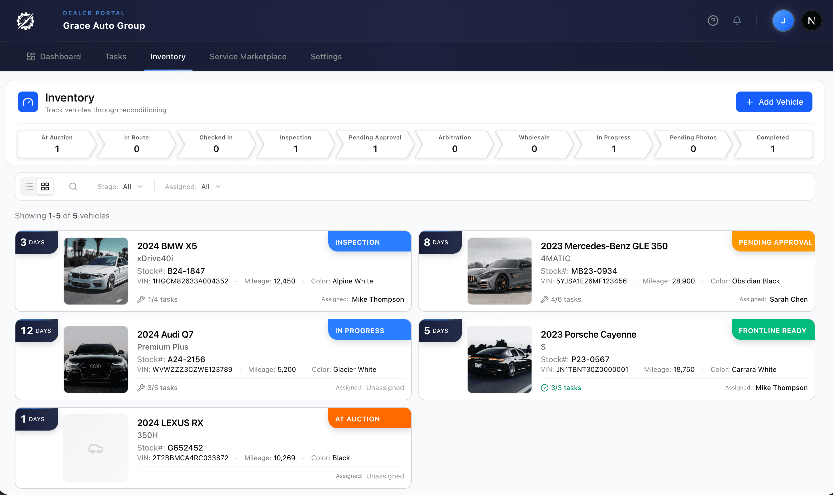 Inventory Grid View